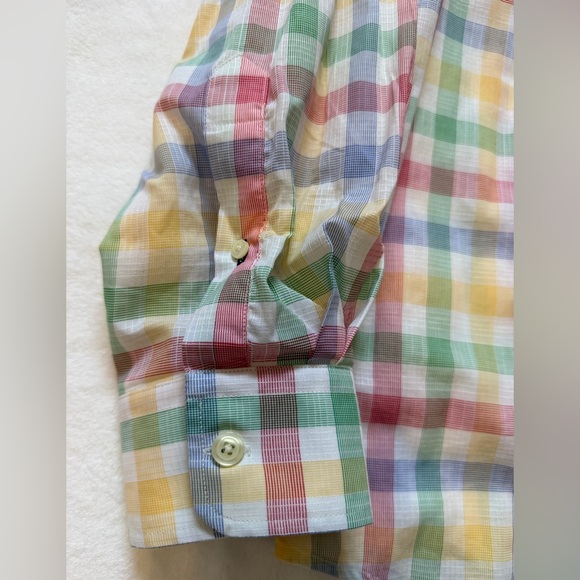 MINE Men’s Size XL  Multi-Color Pastel Gingham Plaid Button-Down Shirt - Picture 4 of 16